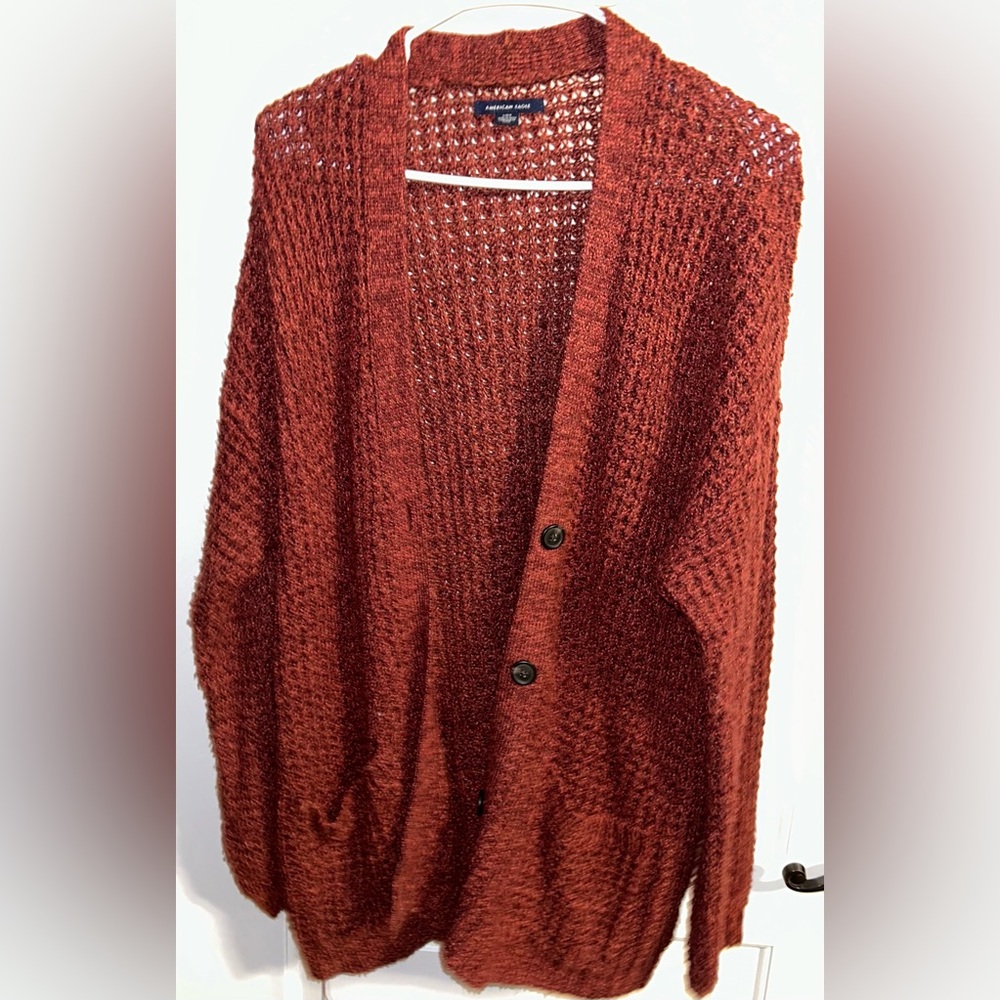 Red American Eagle cardigan size L